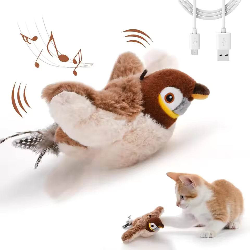 Flapping Bird Cat Toy – Rechargeable & Touch-Activated