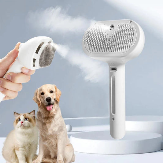 Steamy Pet Brush – Shedding Comb with Water Tank