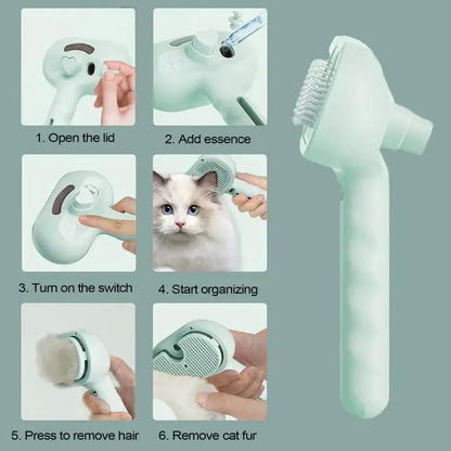 Steamy Pet Brush – Shedding Comb with Water Tank