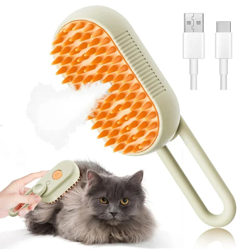 Steamy Pet Brush – Shedding Comb with Water Tank
